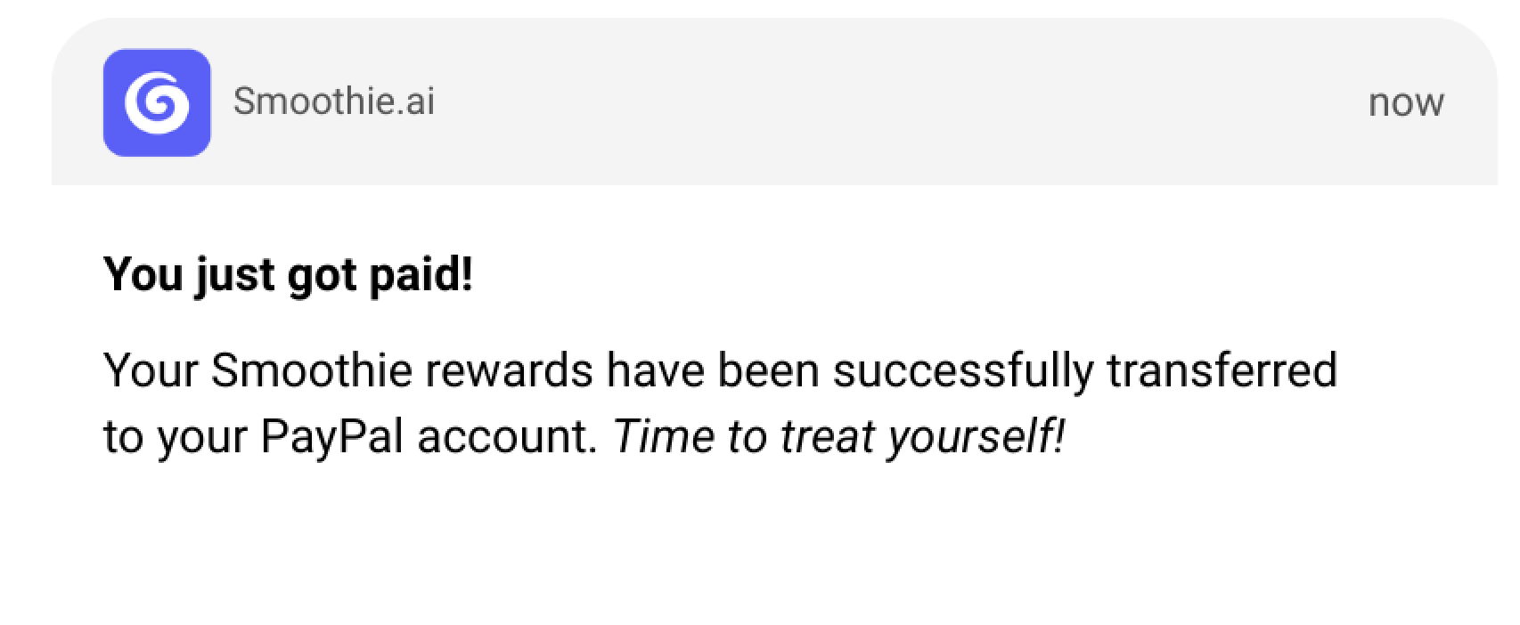 Payout notification